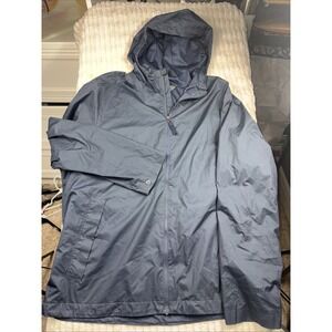 REI Co-op Jacket Mens XL Blue Hooded Full Zip Windbreaker Mesh Lined Lightweight